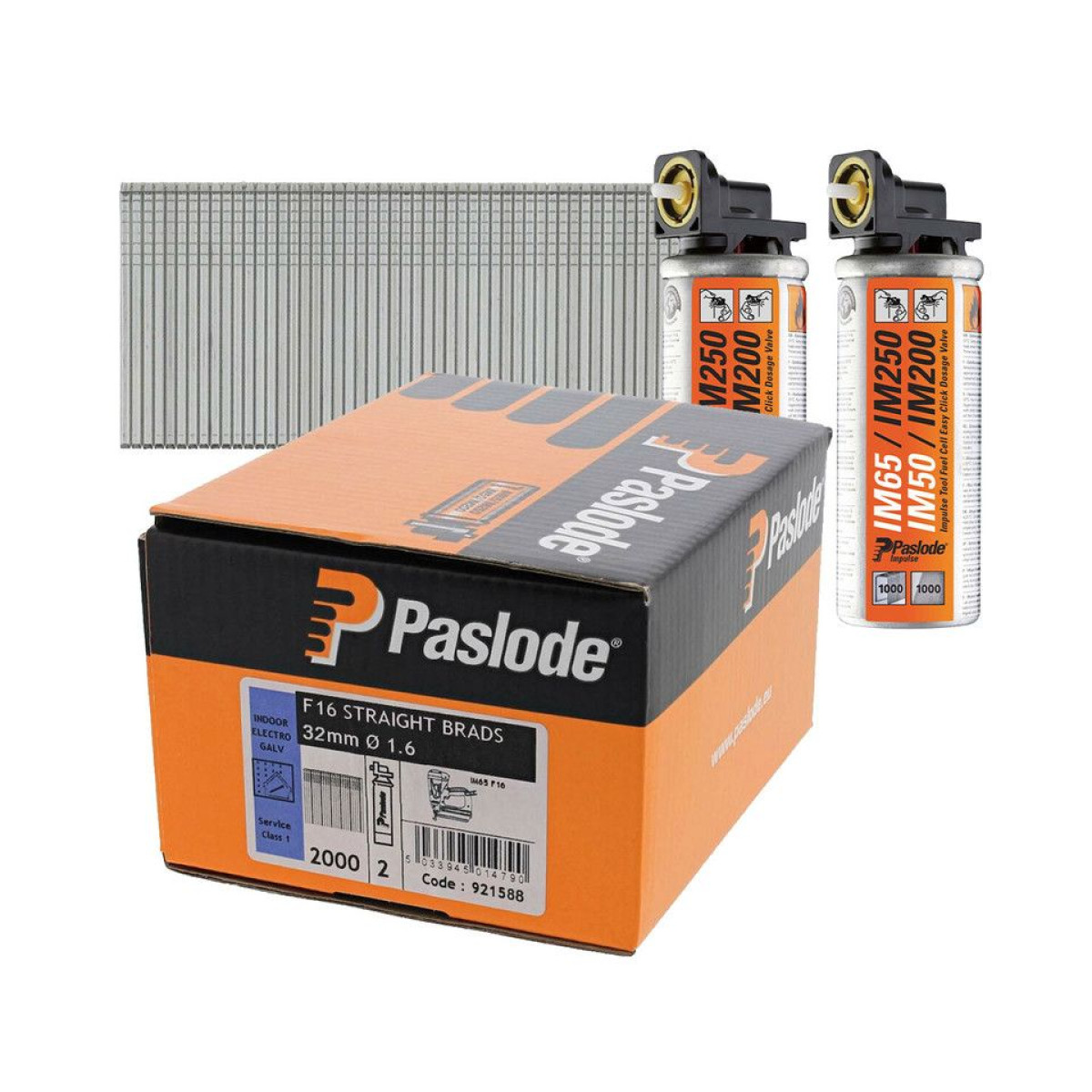 F16 X 32 GLV PASLOAD BRADS 2000 921 588 PREPACKED NAILS