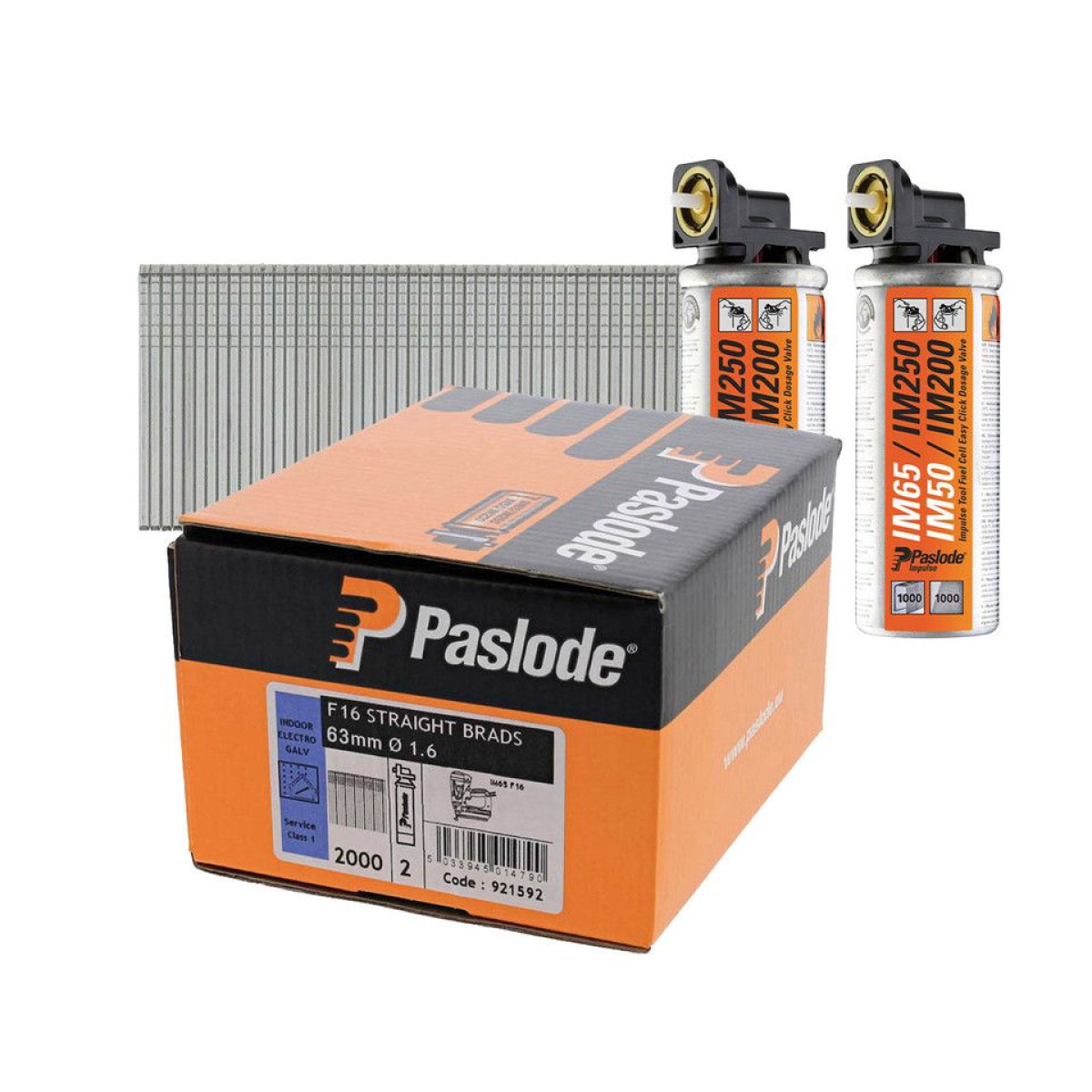 F16 X 63 GLV PASLOAD BRADS 2000 921 592 PREPACKED NAILS