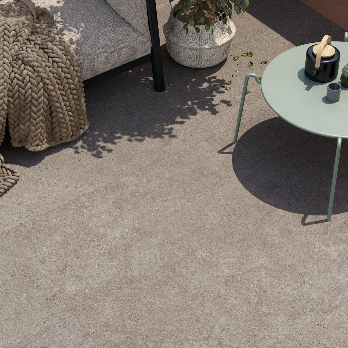 600 X 600 X VEINED STONE DARK GREIGE PORCELAIN