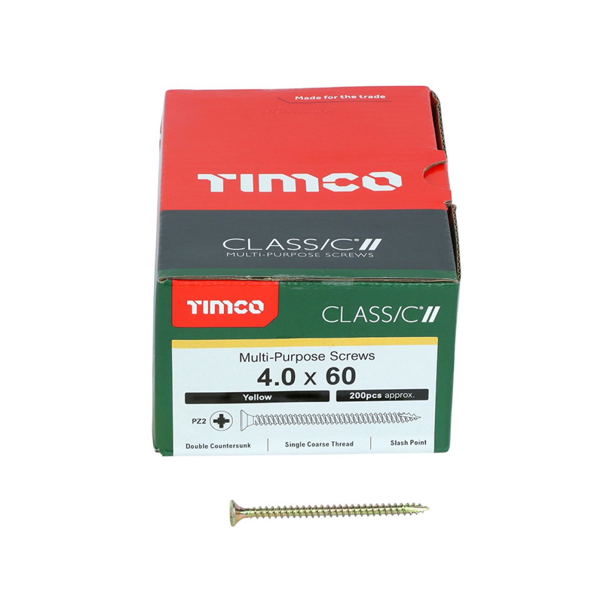 TIMCO 4.0 X 60 CLASSIC SCREW BOX OF 200