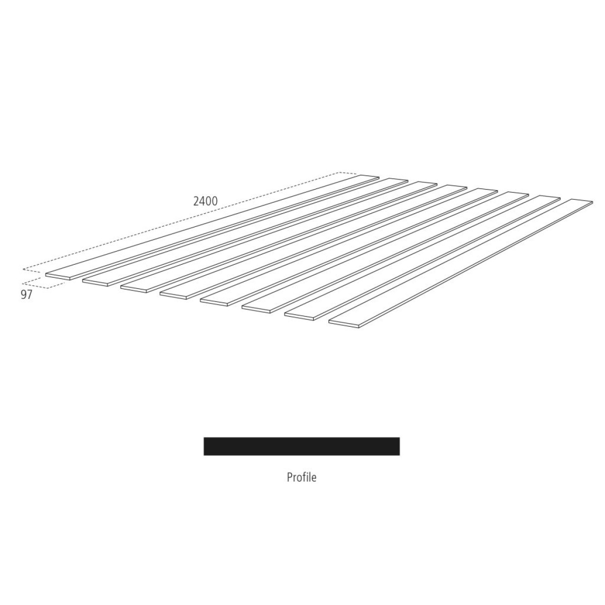 SHAKER WALL SLATS TRADE PACK 97 X 9 X 2.4M MR MDF