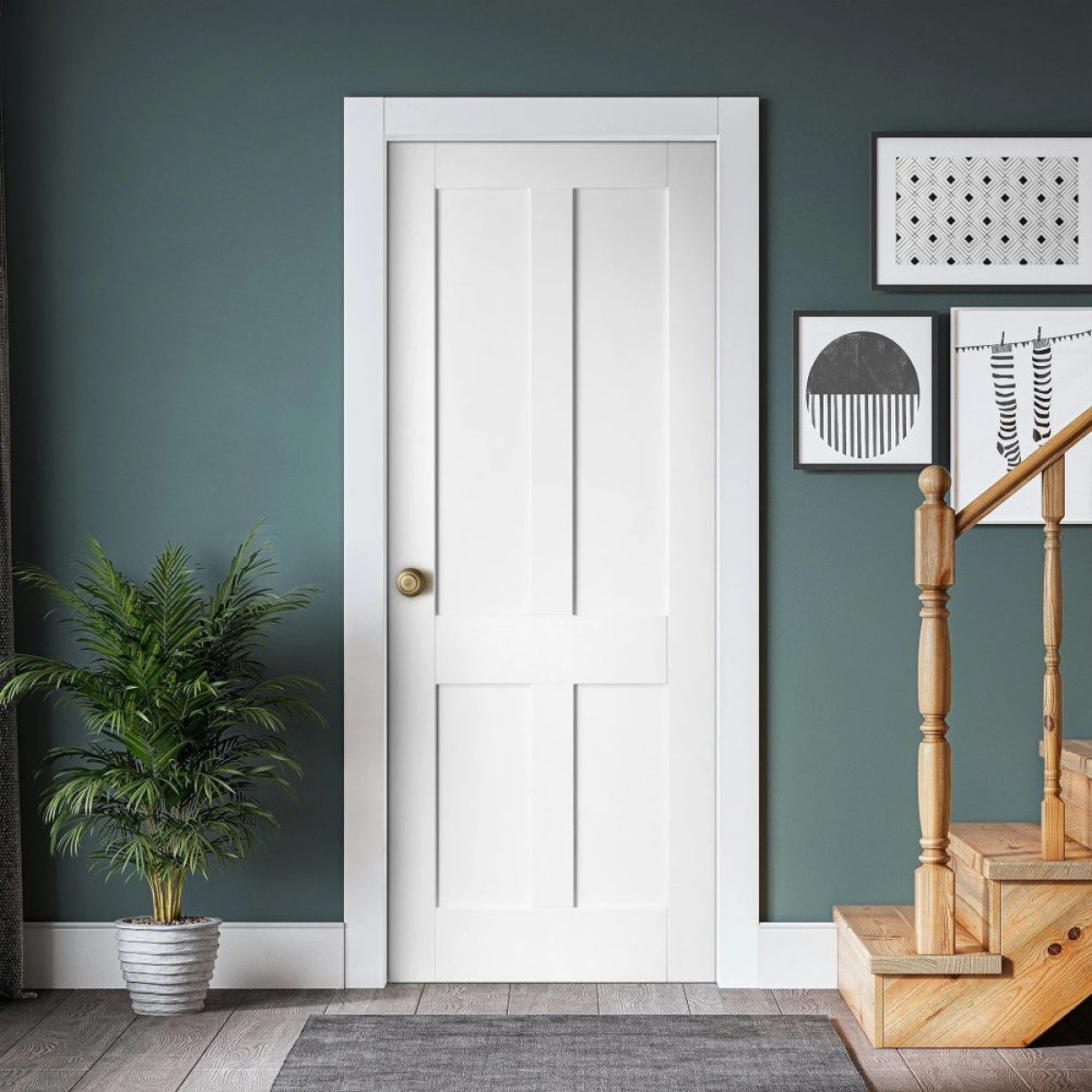 LONDON 4P PRIMED WHITE DOOR  78 X 30 (1981 X 762 X 35MM)