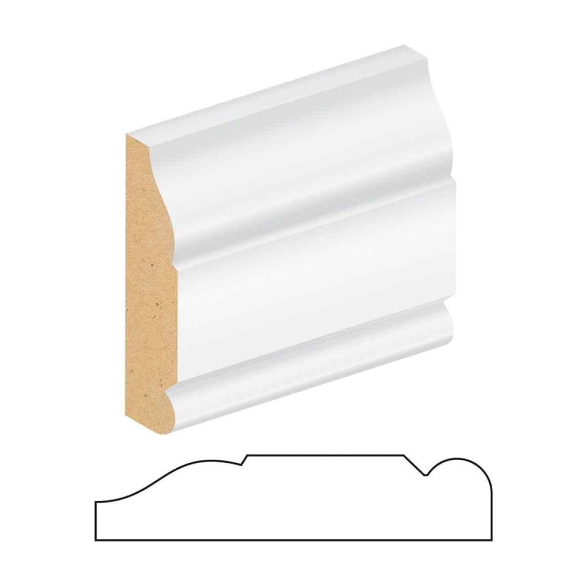 15 X 94 WHITE PRIMED M/R OGEE M & BEAD MDF FACING 5.4M