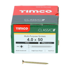 TIMCO 4.0 X 50 CLASSIC SCREW BOX OF 200