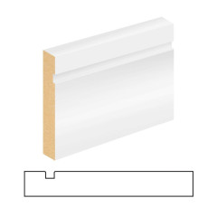14 X 94 SINGLE GROOVE M/R WHITE PRIMED MDF SKIRTING 5.4M
