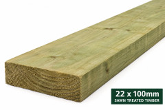 22 X 100 SAWN & TREATED 4.8M